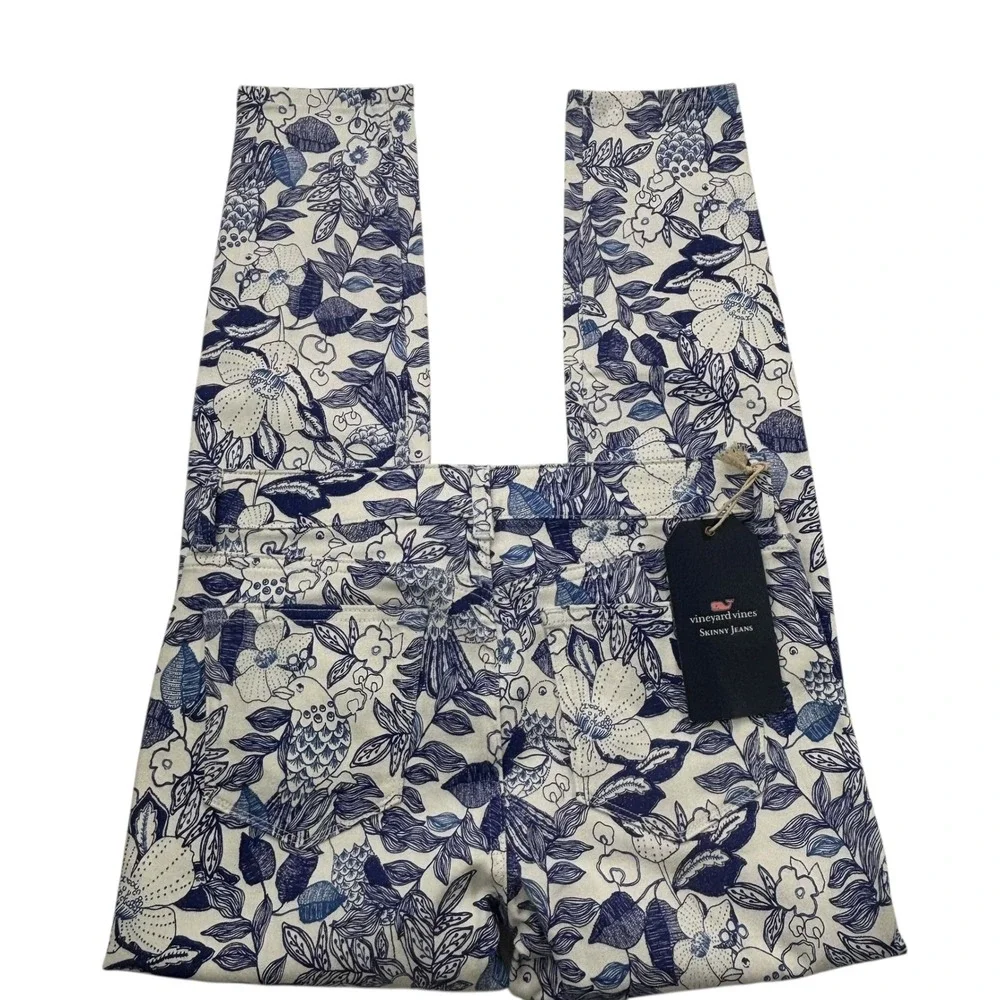 Vineyard Vines Womens Size 6 Skinny Jeans White Cap Cordia Floral Print New NWT‎ - Picture 5 of 16